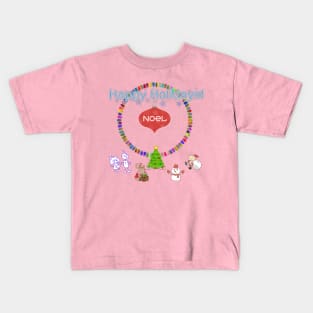 Happy Holidays with Friends by Hidemi Woods Kids T-Shirt